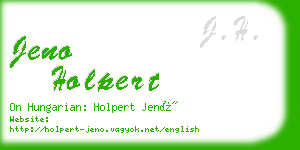 jeno holpert business card